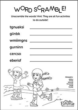 Downloadable activities for Club Eimmie members!