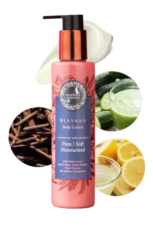 Blavana placed with 3 components like Manjistha, Cucumber juice and Lemon juice