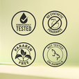 Dermatologically Tested, No Synthetic Fragrance, Paraben Free, Not Tested on Animals Badge