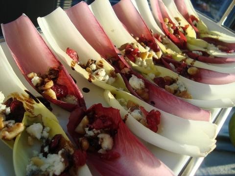 Easy Endive Cranberry and Walnut Appetizers