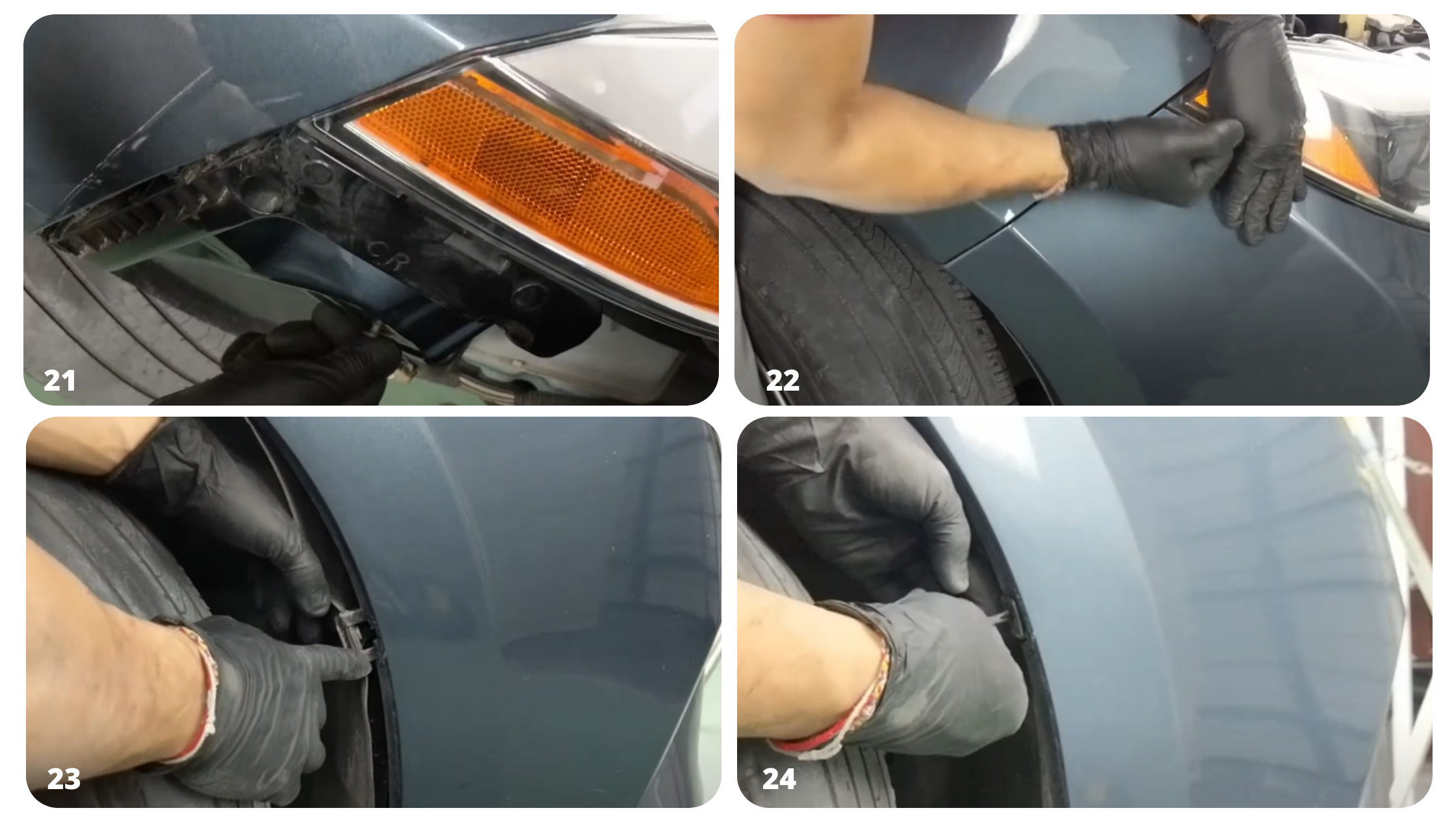 Steps 21-24 on how to install a 2014-2019 Toyota Corolla Fender