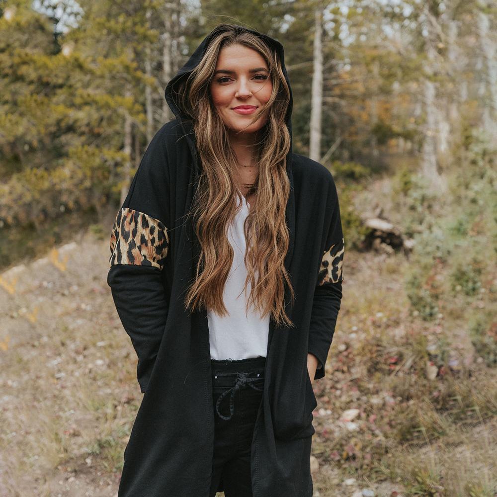 Rosie Leopard Hoody (Black)