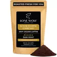 One 12oz bag of Lone Wolf Coffee’s Lunar Eclipse Espresso Dark Roast Drip Ground coffee bag product photo