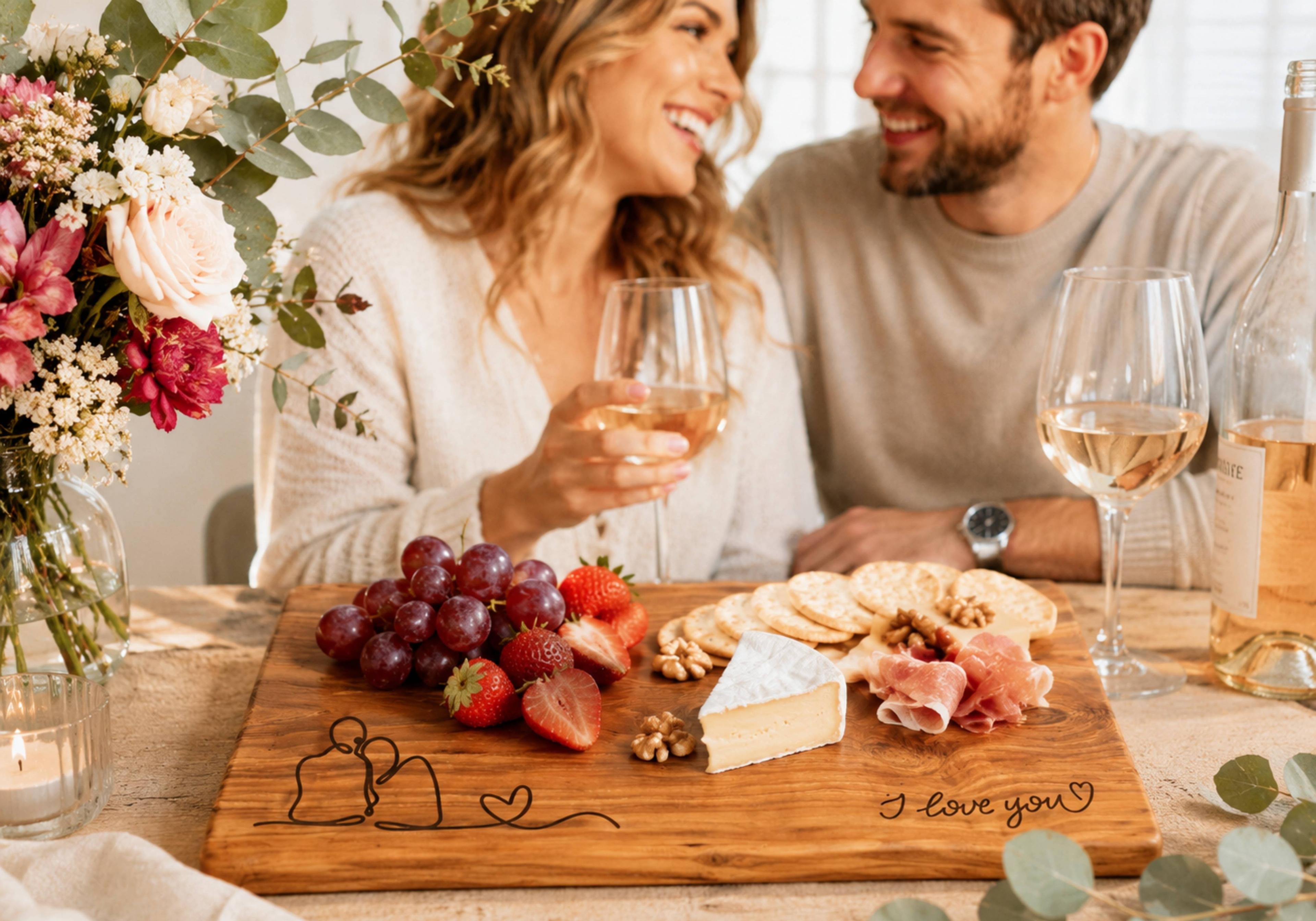 Personalized wooden romantic anniversary gift ideas for couples