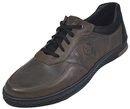 Christos - Mens crossover lace to toe sneakers - Reindeer Leather