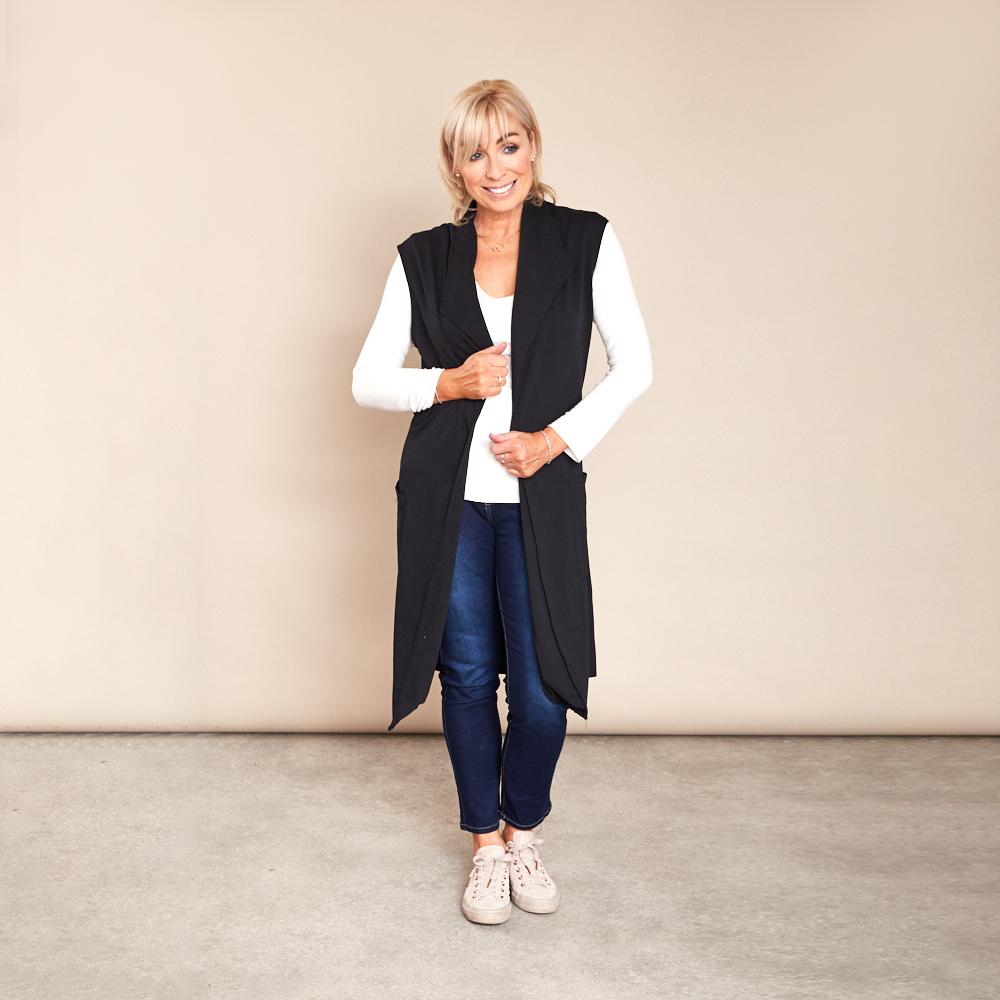 Katrina Jersey Gilet (Black)