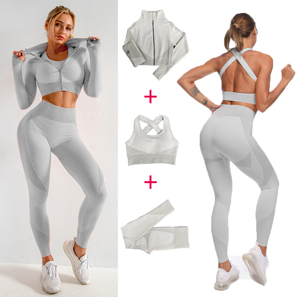 3 Piece Active Wear in White