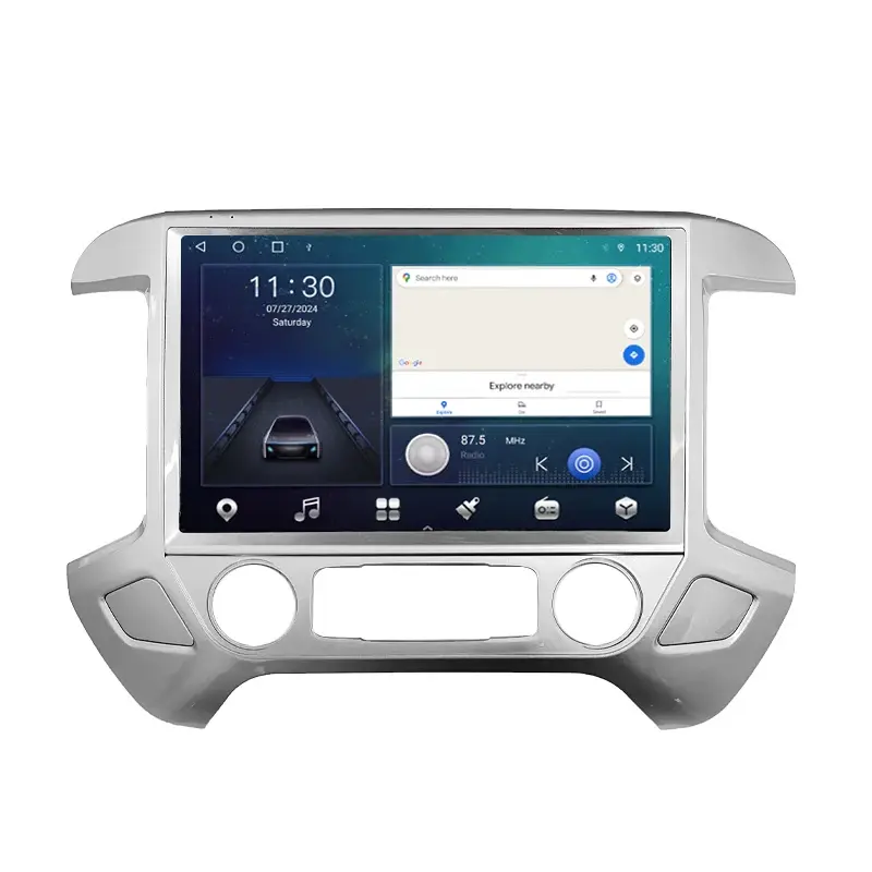 Silver trim head unit