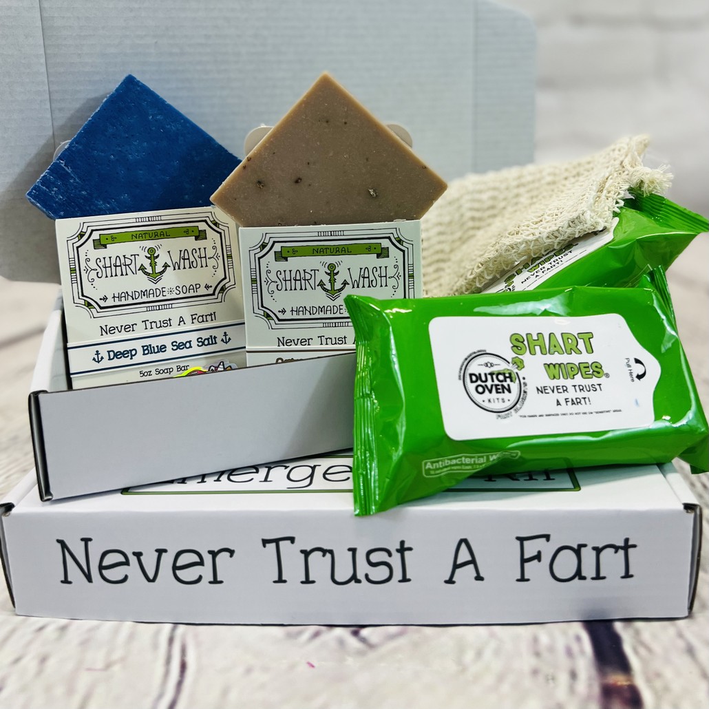 Picture of Shart Wash Handmade Soap Bars. Green jasmine lime scent on a wood background