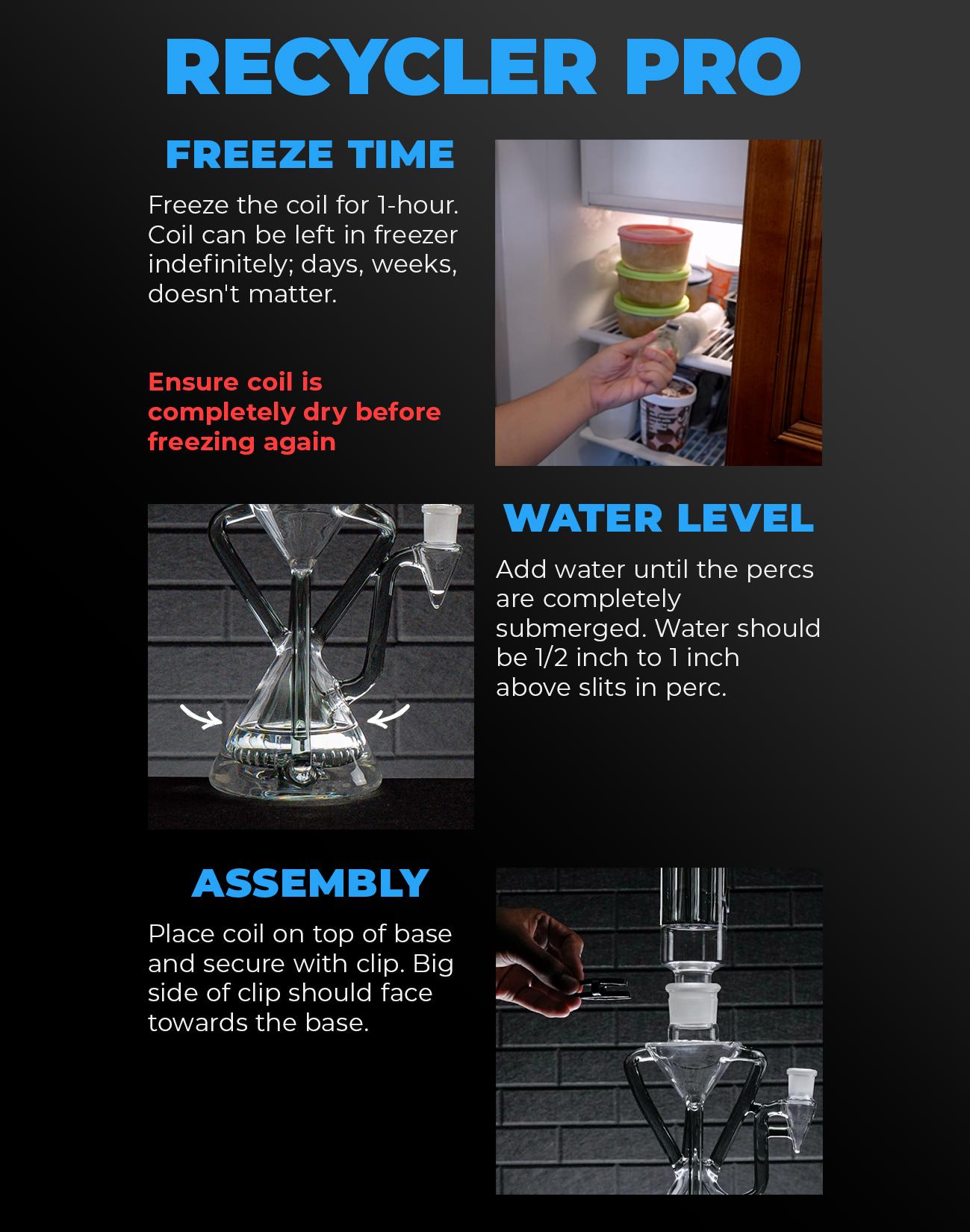 freeze pipe recycler bong pro infographic