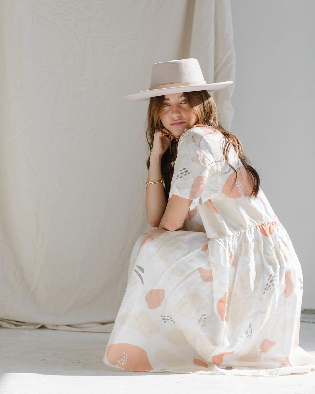 Caroline Print Nico Dress and Gigi Pip hat