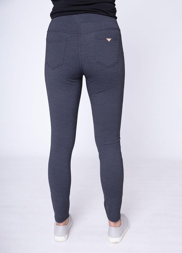 Stretch Waist Stud Pocket Trouser in Grey
