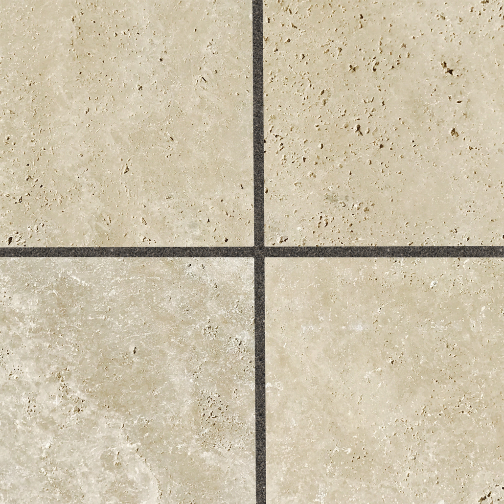 Charcoal gray inside of travertine joints