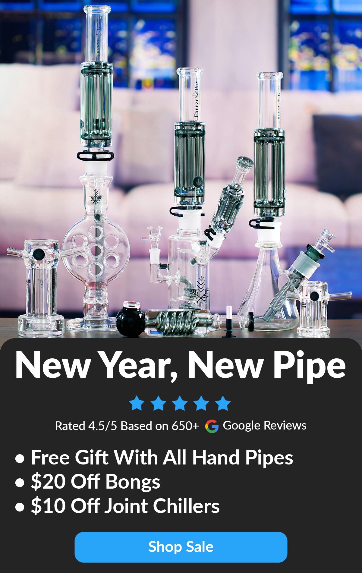 best selling bongs and pipes on table