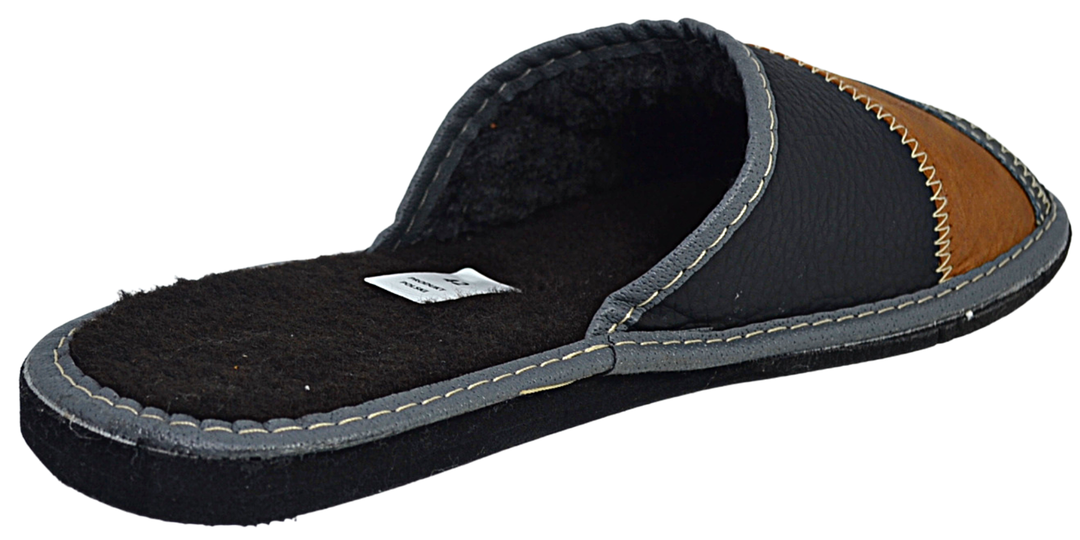 Jonas - Men's warm bedroom leather slippers - Reindeer Leather