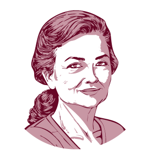 Avatar of a woman with shoulder-length black hair wearing a dark blue top.