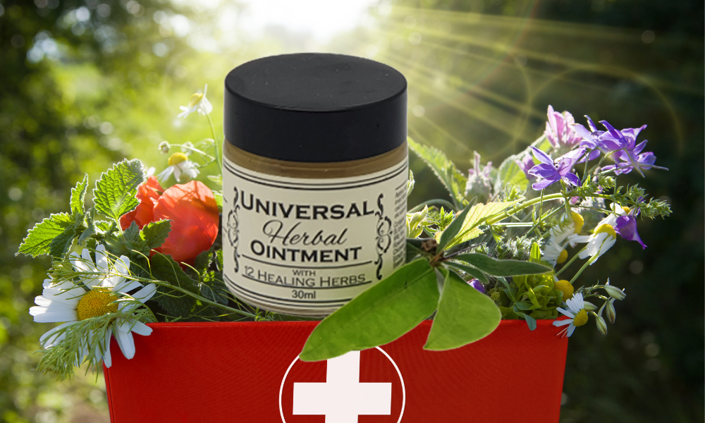 Universal Herbal Ointment in First Aid basket