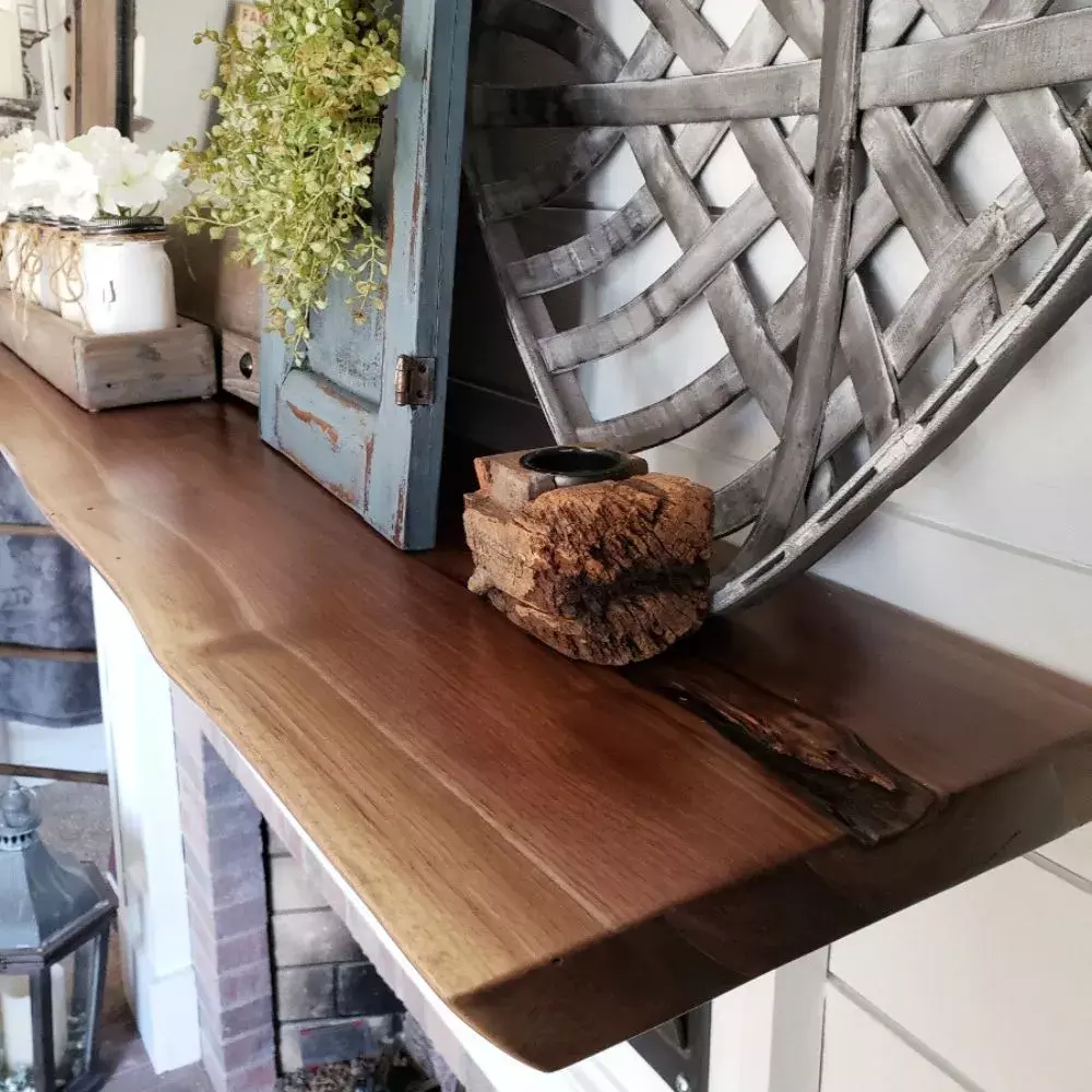 live edge mantel