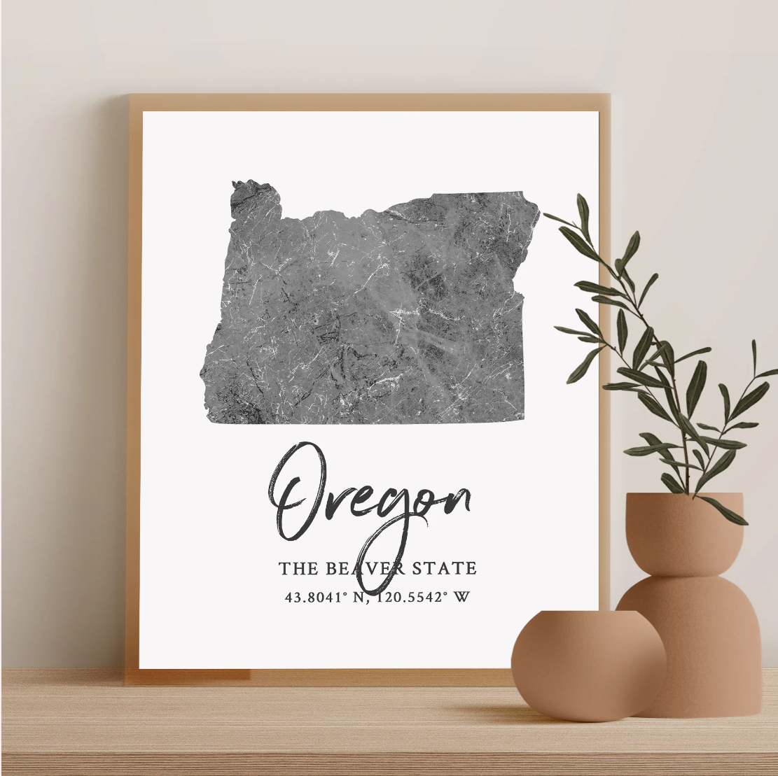 Oregon State Map Silhouette print