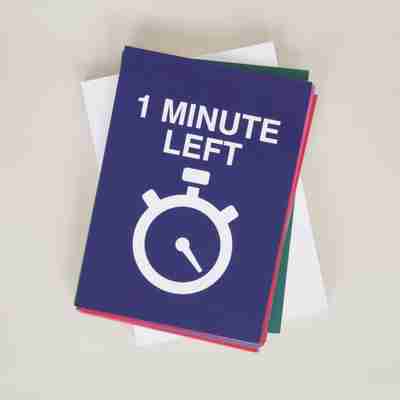 one minute left card