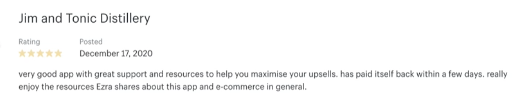 A Shopify App Store review for OneClickUpsell.