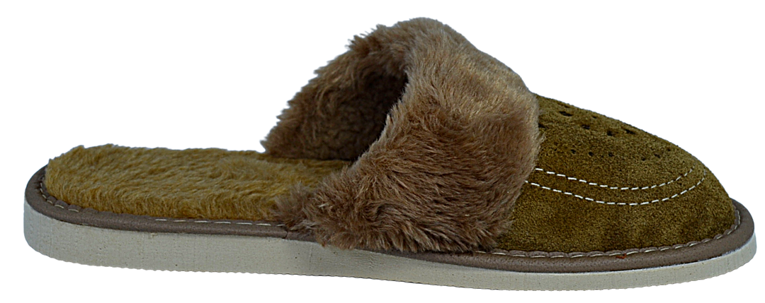 Melia - Ladies handmade suede slippers - Reindeer Leather