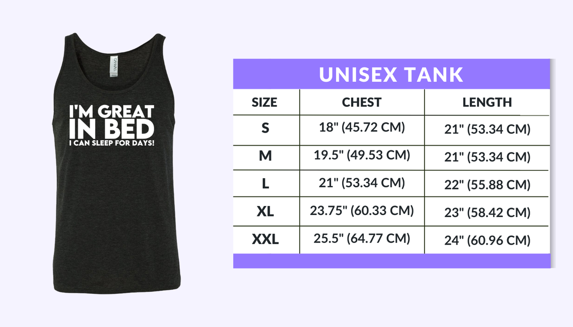 unisex tank top sizing chart