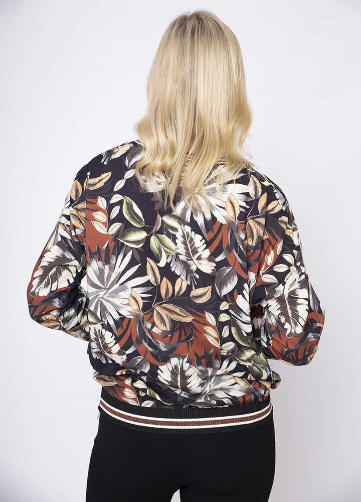 Leaf Print Top in Brown