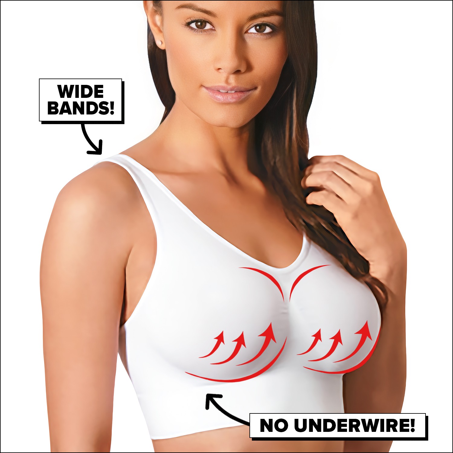 Wide bands and no underwire