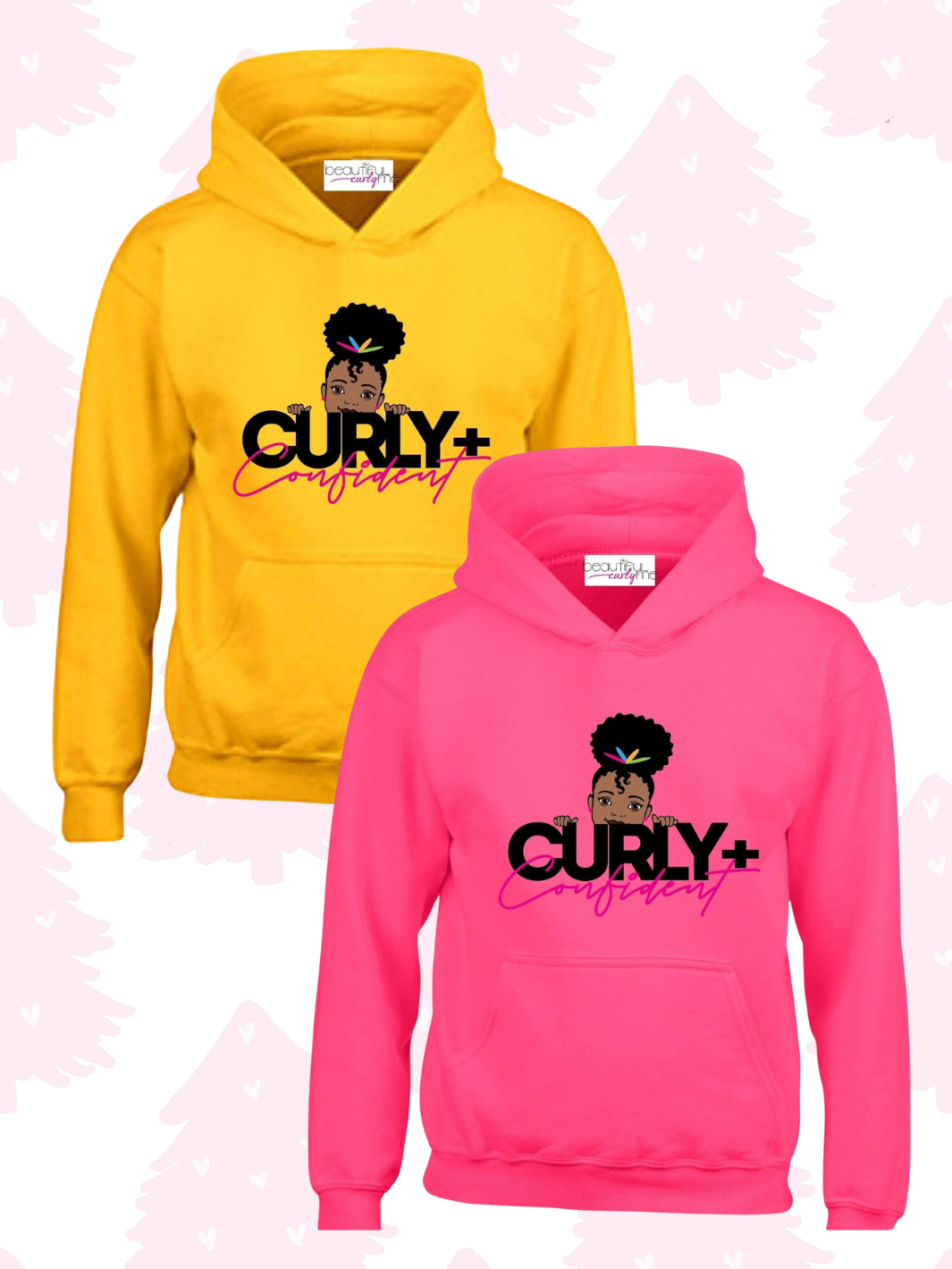 Curly+Confident™ Girls Statement Character Hoodie (Multiple Colors)-Hoodie-Beautiful Curly Me