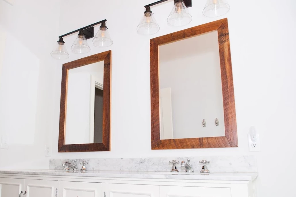 barnwood framed rustic mirrors for bathroom