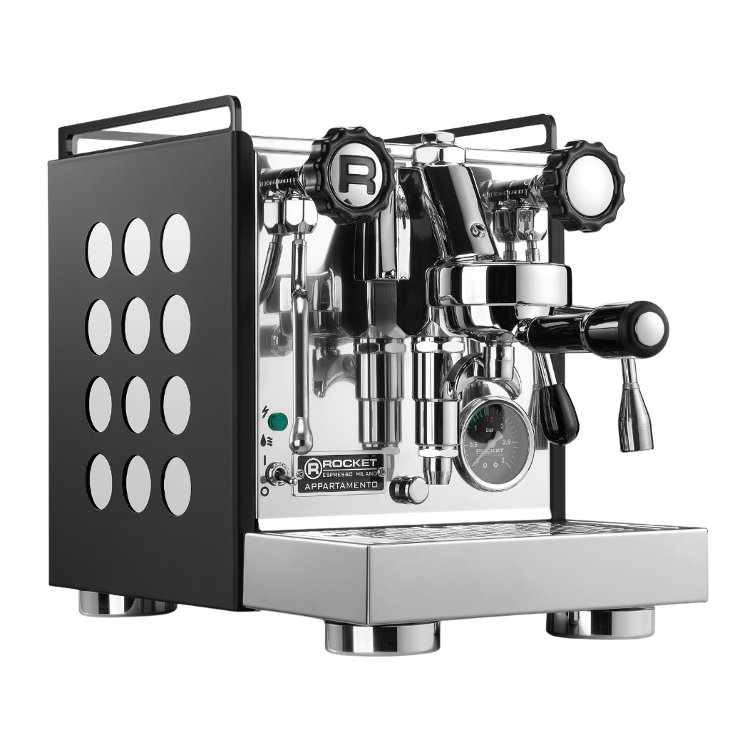 rocket appartamento nera white espresso machine