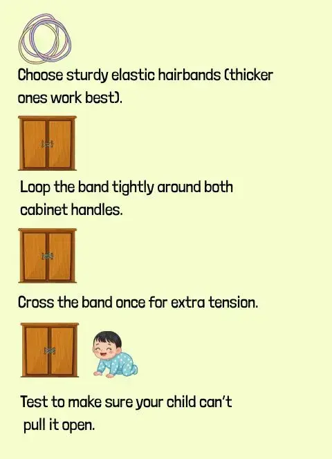 Babyproofing Cabinets With Hairbands