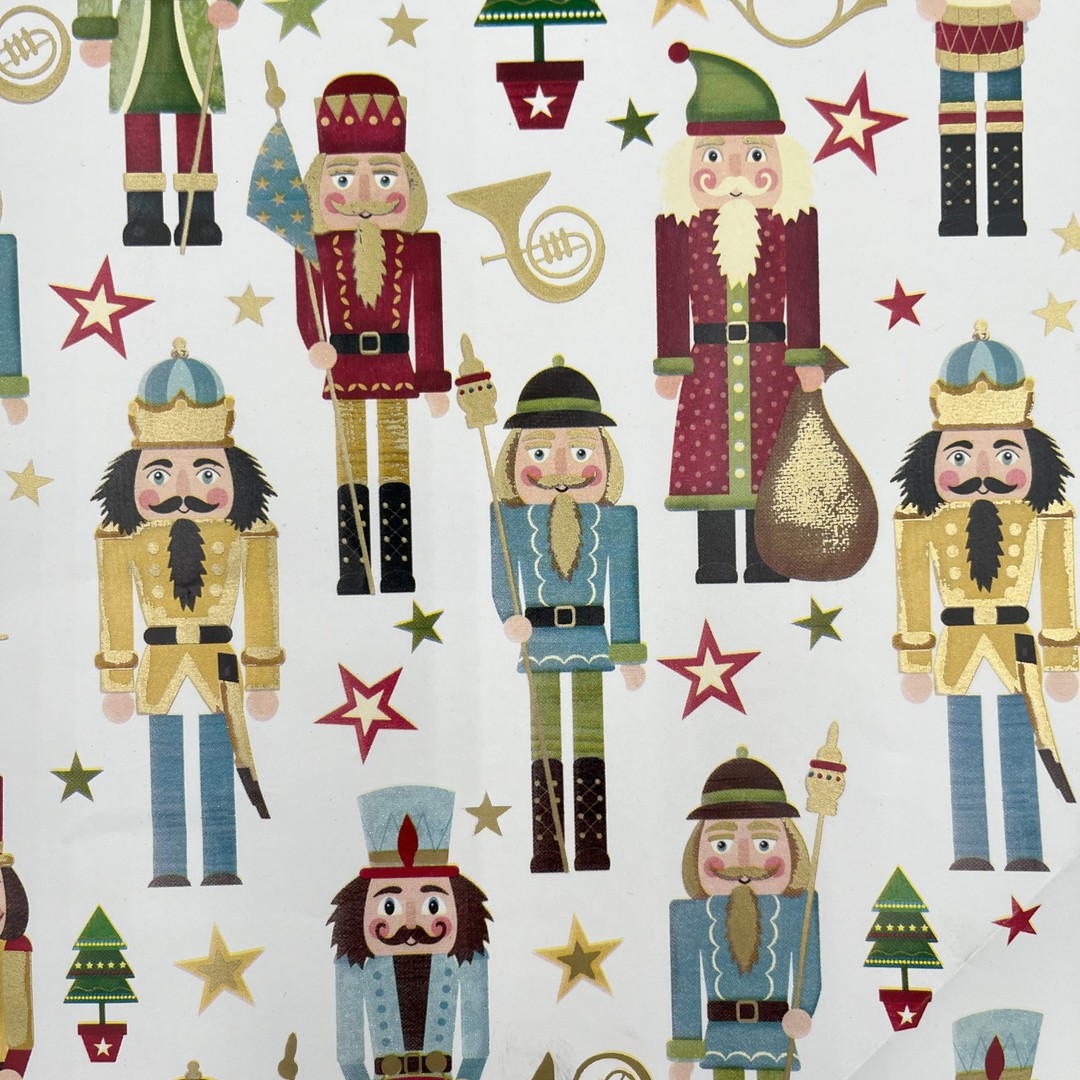 Christmas gift wrapping add-on. Nutcracker paper.