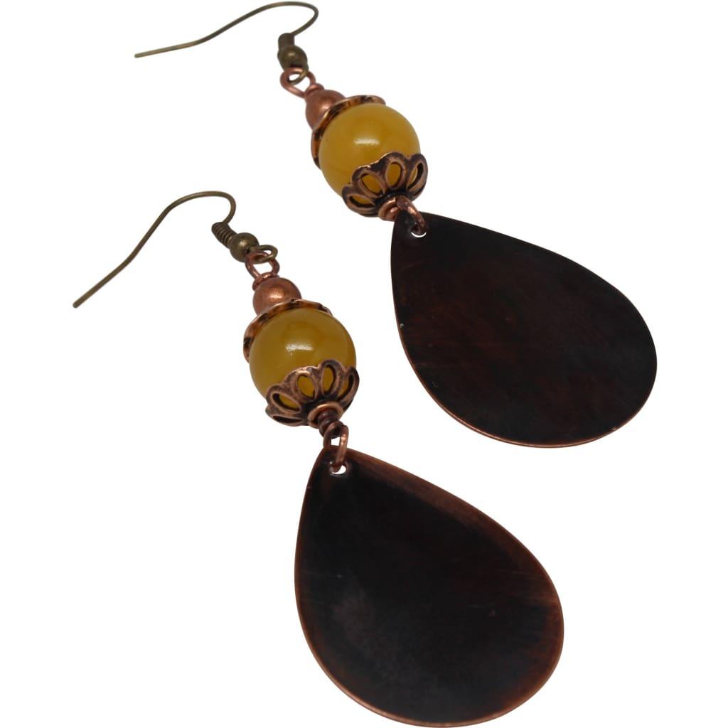 Small and Sassy Citrine and Copper Earrings by Junebug Jewelry Designs