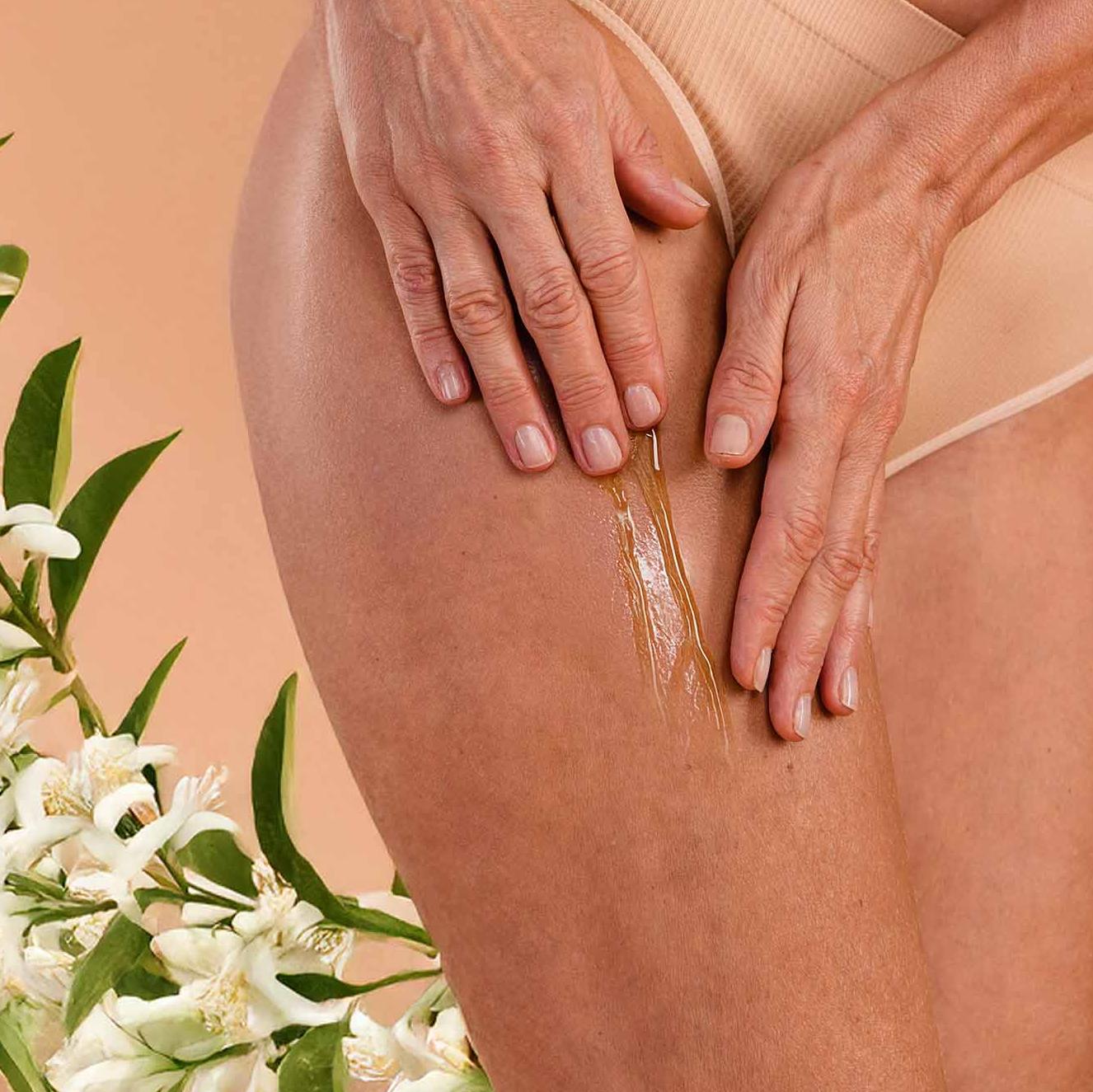 Women massaging the oil