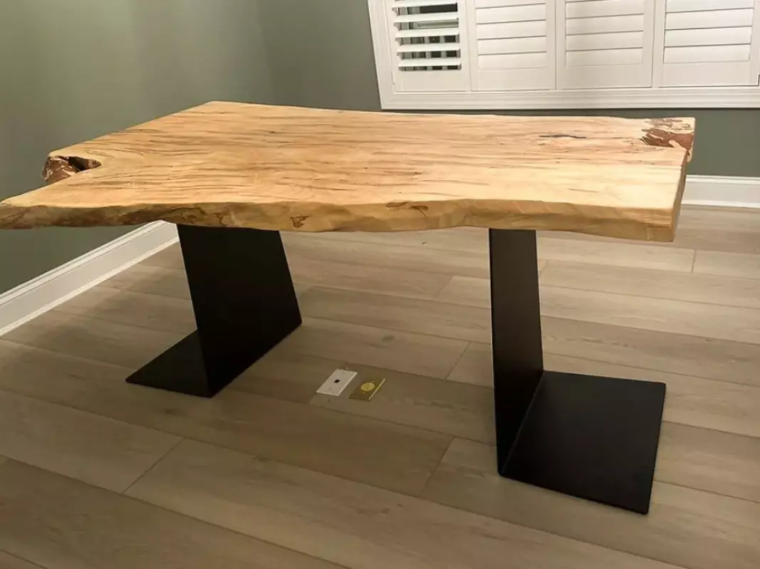 Live Edge Desk with Golden Gate Legs