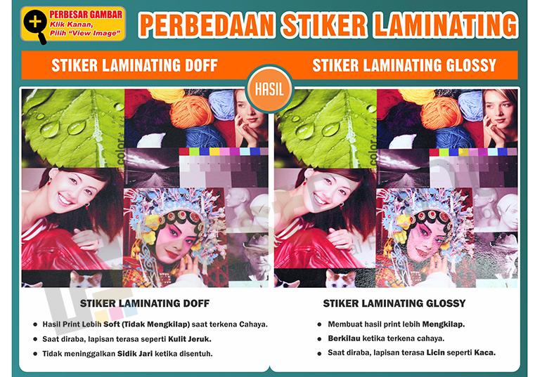 stiker glossy dan doff