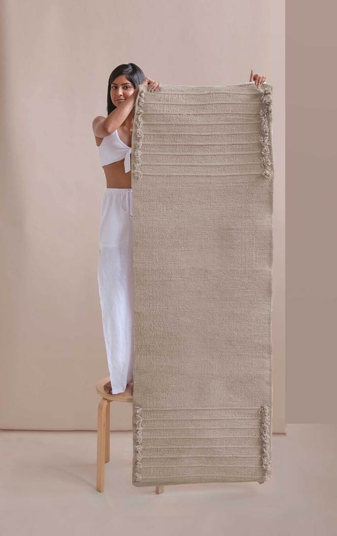 Oko Living organic cotton yoga rug grey
