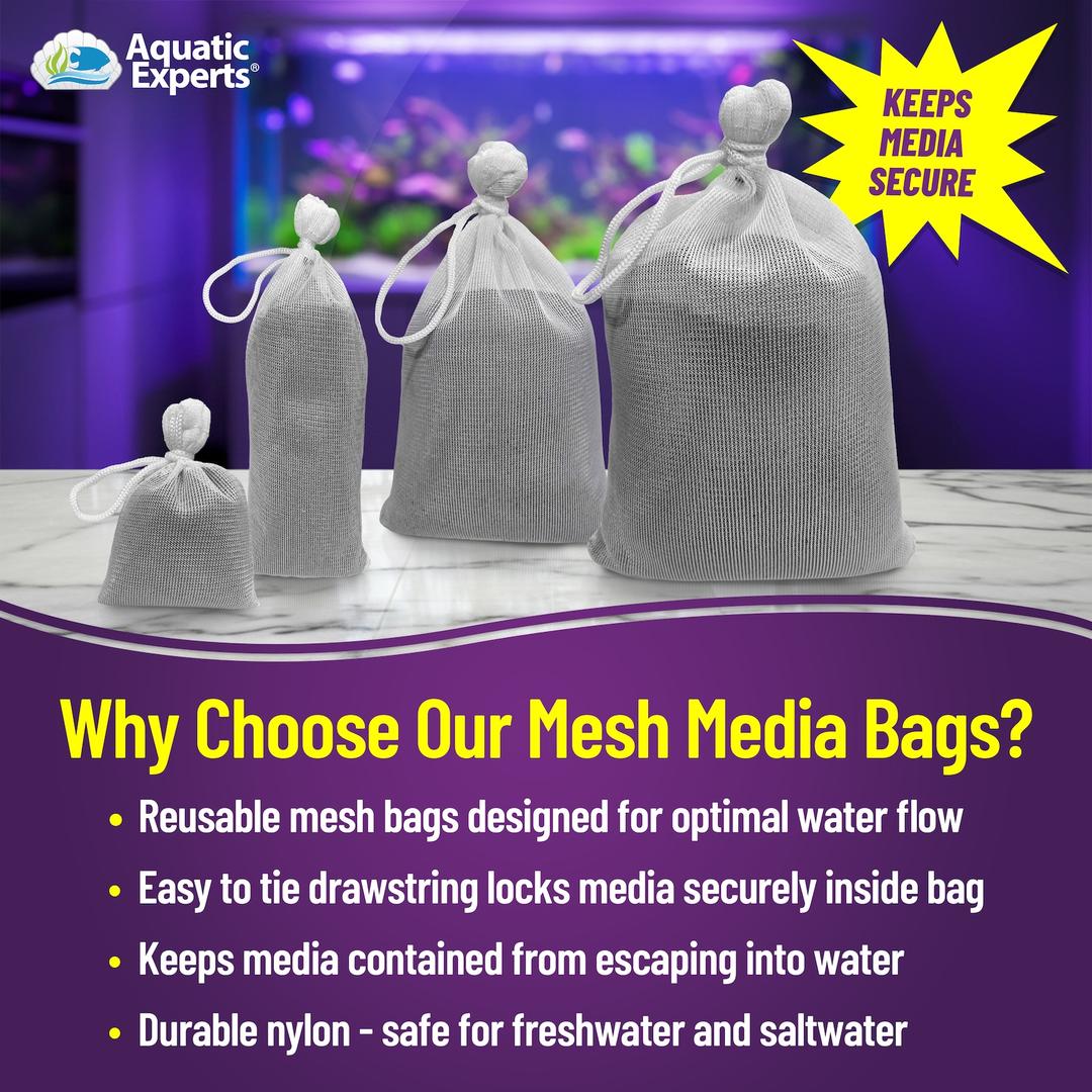 Nylon Filter Bags MyfatBOSS Aquarium Filter Media Bags - 10 Pack Fine Mesh Nylon Bags With Plastic Zipper 7.9x5.5 Inch Reusable Aquarium Media Bags