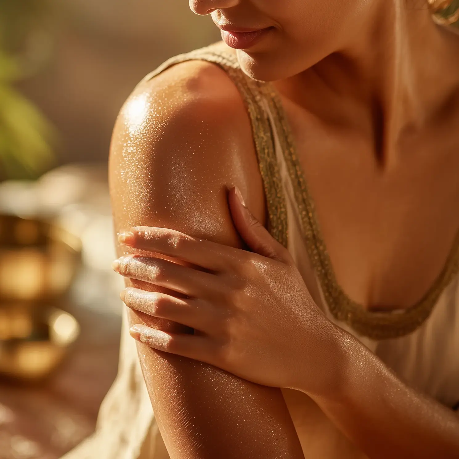 Woman glossy skin