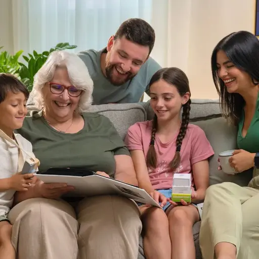 A family sharing stories with the Generations pack