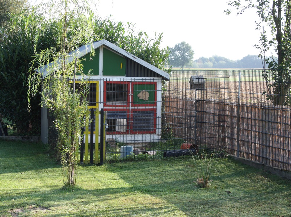 rabbit hutch in the country side