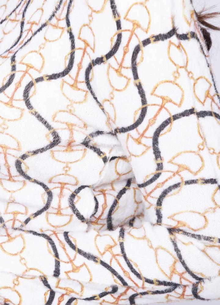 Chain Print Jumper in White