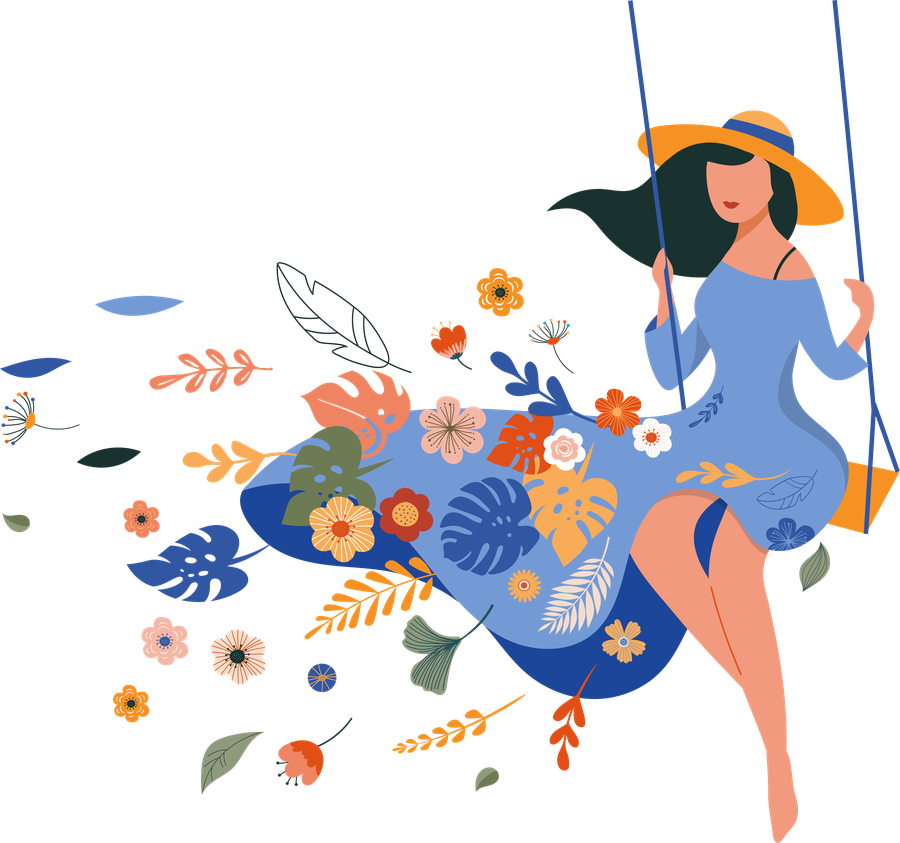 femme qui se balance sereinement