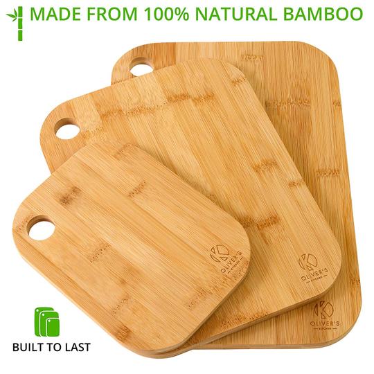 Wooden Chopping Board Set 100 Organic Bamboo
