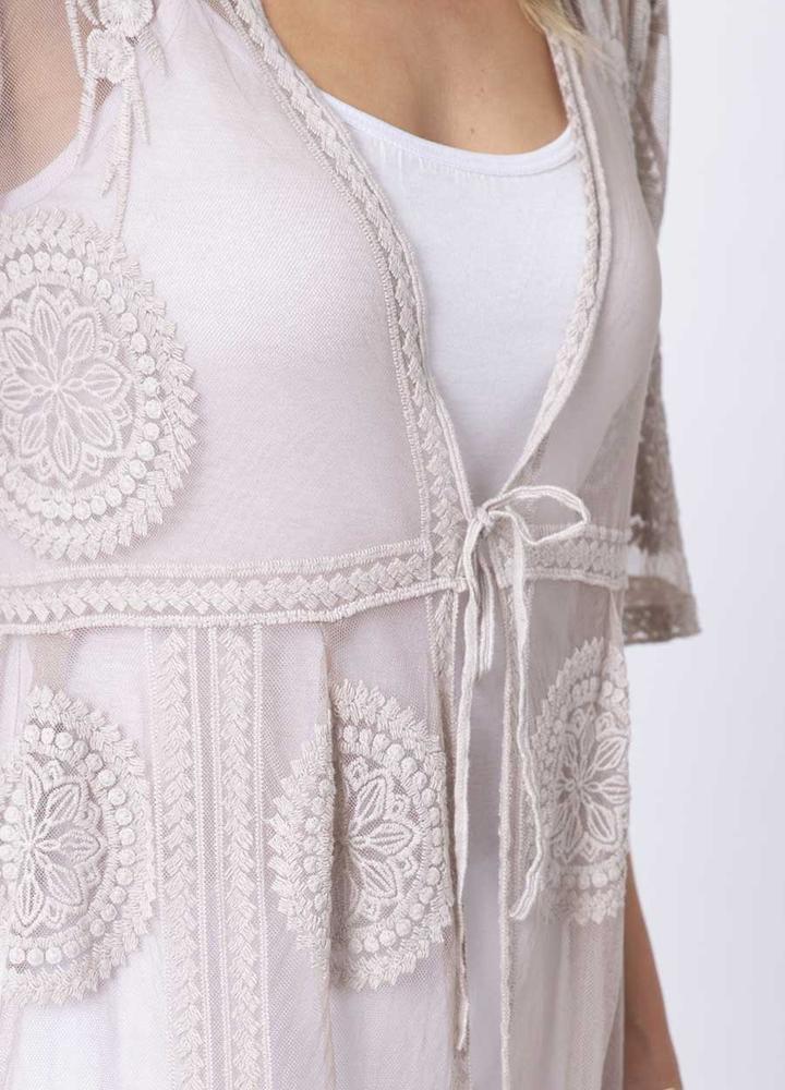 Long Lace Crochet Cardi