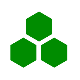 3 green hexagons