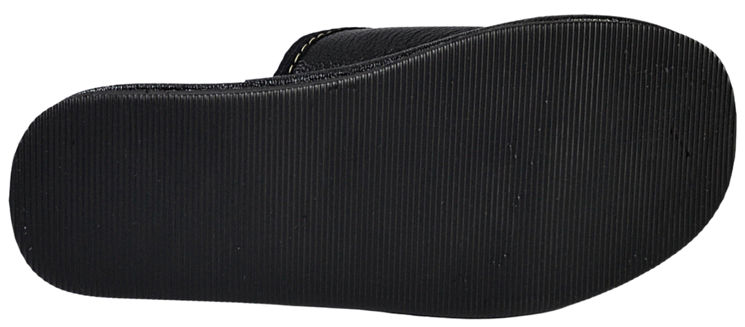 Stavros - Mens warm bedroom black slippers - Reindeer Leather