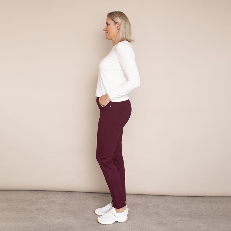 Ann Stretch Waist Trousers - Plus Size (Wine)